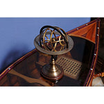 Brass Armillary Globe on Wood Base – 11.5 Inch Decorative Model