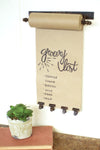 Rustic Hanging Note Roll with 4 Brass Clips – 11" Wall Organizer By Kalalou