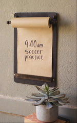 Note Roll Wall Board 16" H – Distressed Brown Paper & MDF Message Board (Set of 2) By Kalalou