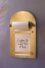 Antique Brass Magnetic Note Roll – 12.5" H Metal Wall & Fridge Organizer (Set of 2) By Kalalou