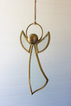 Kalalou antique brass and glass angel Christmas ornaments – set of 4