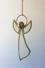 Kalalou Antique Brass and Glass Angel Christmas Ornament – Set of 4