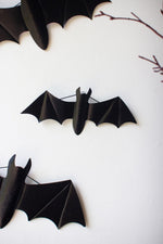 Black Metal Hanging Bats – Distressed Halloween Wall Decor, (3 x Set of Five)  by Kalalou