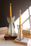 glass angel candle holders