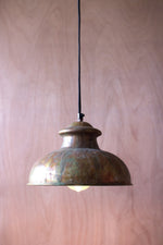 10" Rustic Brown Metal Pendant Light - Hanging Ceiling Lamp for Kitchen & Bar by Kalalou