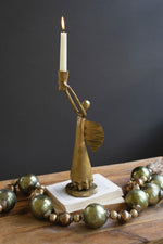 Kalalou Metal Christmas Angel Taper Candle Holder – Antique Gold