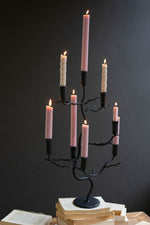 Kalalou Black Forged Candelabra for Halloween – Holds 8 Taper Candles
