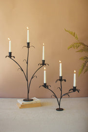Set of Two Forged-Iron Triple Taper Candelabras – 24