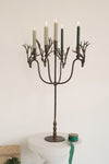 Deer Candelabra Forged Iron Brass – 29" Tabletop Centerpiece by Kalalou