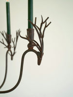 Forged Iron Deer Candelabra – Rustic Brass 29