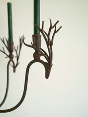 Forged Iron Deer Candelabra – Rustic Brass 29