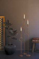 Modern Metal Candle Holders – Set of 3 Tall Sculptural Taper Holders (46") by Kalalou