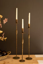 Distressed Iron Taper Candleholders – Decorative Set of Three (23.5") by Kalalou