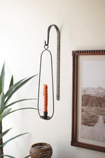 Vertical Oval Wall Taper Candle Holder – Iron Sconce 23" by Kalalou