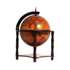 Globe Bar – 13" Height Wooden Drink Cabinet – 4 Legged Stand Red Mahogany