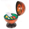 Globe Poker Set – 11H Wooden Game Case – Decorative Felt Interior