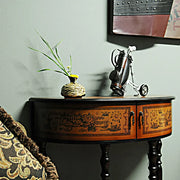 Console Cabinet – 33H 31.5-inch Wooden Storage – Nautical Vintage Design By Old Modern Handicrafts