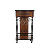 Wine Cabinet – 36" Height Vintage Style – 5 Bottle Storage with Drawer and Wheels