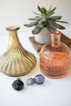 Kalalou Glass Decanter Set – Painted Knobby & Fluted Designs