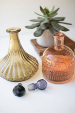 Glass Decanters – 9"H Decorative Painted Bottles, Set of Two by Kalalou