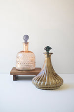 Glass Decanters – Knobby and Fluted Designs – Set of 2, 9"Tall by Kalalou