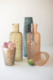 Artisan Bubble Glass Carafe Collection – Three Colors Included