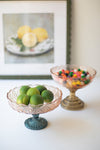 Glass pedestal compotes for dessert or display