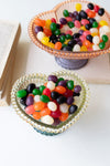 Compotes – Multi Glass Heart Design 3 Inch – Candy & Trinket Storage