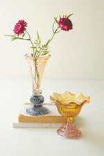 Stylish Colored Glass Bowl and Vase 2x Set of 2 – 8" Tall by Kalaou