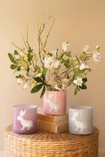 Playful Glass Bunny Vases 2x Set of 3 with Soft Translucent Tones by Kalaou