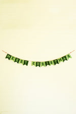 Kalalou Felt Merry Christmas Banner – Dark and Light Green Garland