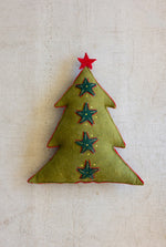 Whimsical Felt Tree Pillow with Star Top – 20" Tall Christmas Decor by Kalalou
