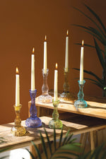 Glass Taper Candle Holders – Set of 6 for Tables or Mantels by Kalalou