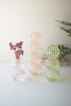 Fluted Glass Stacking Ball Vases – 14" Tall Decorative Set by Kalalou