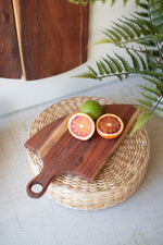 Hanging Cutting Boards, 22.25"D Acacia Wood, Tall, Stained Brown Finish By Kalalou