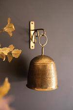 Antique Brass Bell with Wall Bracket Heirloom-Style Home Decor 11.5" Tall by Kalaou