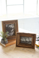 Handmade Recycled Wood Frames – 2X Set of 2 – 12" × 10" Rustic Wall Decor By kalalou