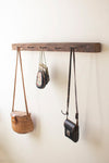 Narrow recycled wood wall rack for coats