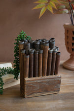 Reclaimed Wooden Thread Spool Art 10" Tall Decorative Accent by Kalalou