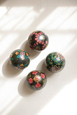 Decorative Wooden Spheres 2x Set of 4 Hand Painted for Bowls & Trays 4" Tall by Kalaou