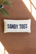 “Sandy Toes” Hand Hooked Decorative Pillow – 14" Tall Coastal Throw Accent by Kalalou
