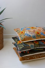 Nature-themed bird embroidery pillows two-piece set