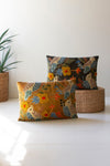 Embroidered bird decorative pillows set of two