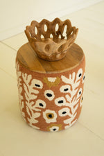 Round Hand-Tufted Mango Wood Accent Table – 18.5" Tall by Kalalou