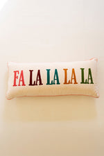 Velvet Holiday Pillow Falalalala Embroidered Design 12" H Decorative Accent by Kalalou