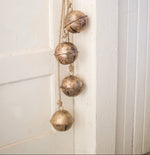Decorative Brass Bell Garland Perfect for Mantle & Holiday Settings Set of 2 - 29" Tall by Kalaou
