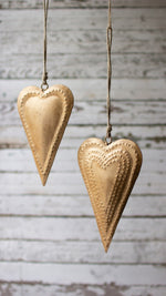 Decorative Hanging Hearts – Antique Brass Metal Finish
