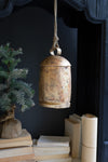 Kalalou large antique gold Christmas bell
