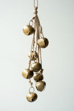 Brass Finish Jingle Bell Bunch 12" – Set Of 6 – Rustic Holiday Decor Accent  By Kalalou