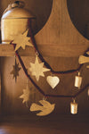 Kalalou Christmas garland with maroon velvet ribbon